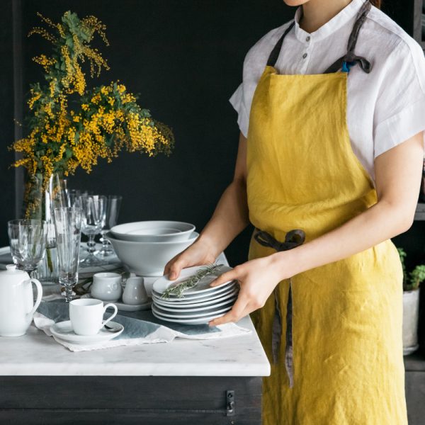優しいリネン素材がお母さんを包みこむ♡色とりどりのエプロン【リーノ・エ・リーナ】