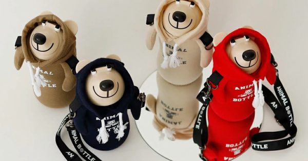 アニマルボトルが愛らしい♪【thermo mug アニマルボトルベアパーカー】