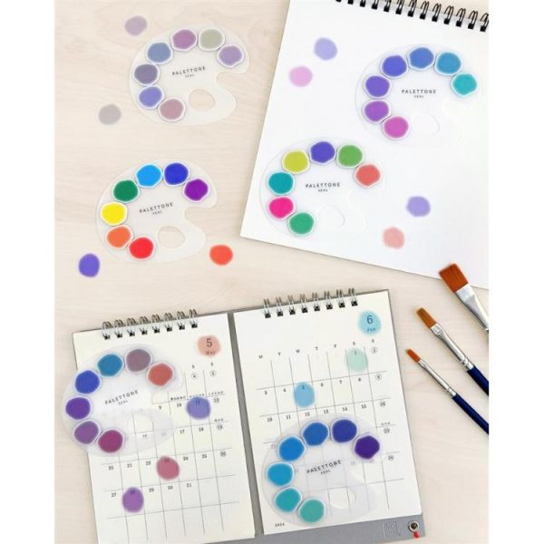 日記や手帳を絵具感覚でデコレーションできる♪サンスター文具 絵の具パレット風シール パレットーン